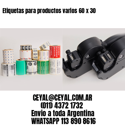 Etiquetas para productos varios 60 x 30