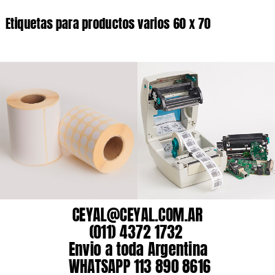 Etiquetas para productos varios 60 x 70