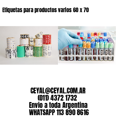 Etiquetas para productos varios 60 x 70