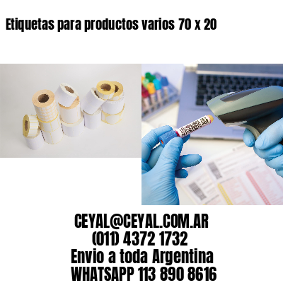 Etiquetas para productos varios 70 x 20