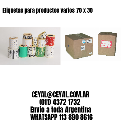 Etiquetas para productos varios 70 x 30