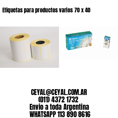 Etiquetas para productos varios 70 x 40