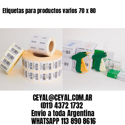 Etiquetas para productos varios 70 x 80