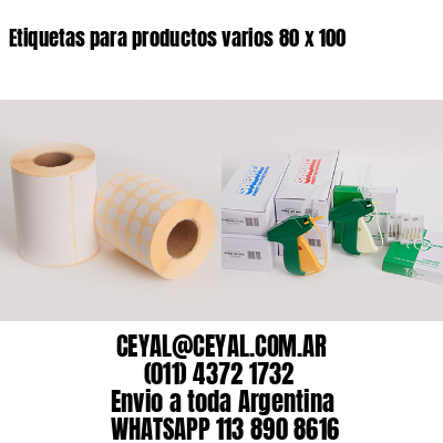 Etiquetas para productos varios 80 x 100
