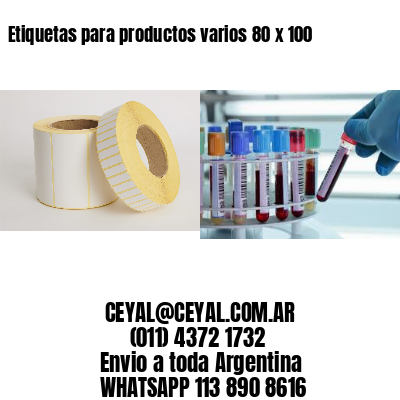Etiquetas para productos varios 80 x 100