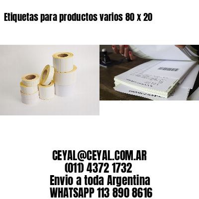 Etiquetas para productos varios 80 x 20
