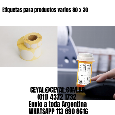 Etiquetas para productos varios 80 x 30