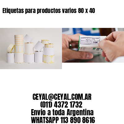 Etiquetas para productos varios 80 x 40