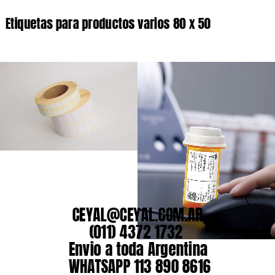 Etiquetas para productos varios 80 x 50