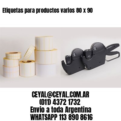 Etiquetas para productos varios 80 x 90