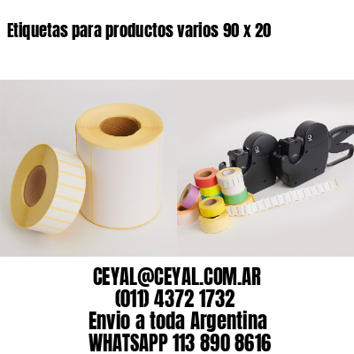 Etiquetas para productos varios 90 x 20