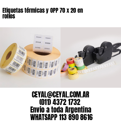 Etiquetas térmicas y OPP 70 x 20 en rollos