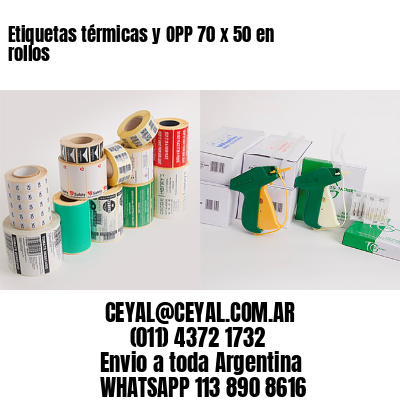 Etiquetas térmicas y OPP 70 x 50 en rollos