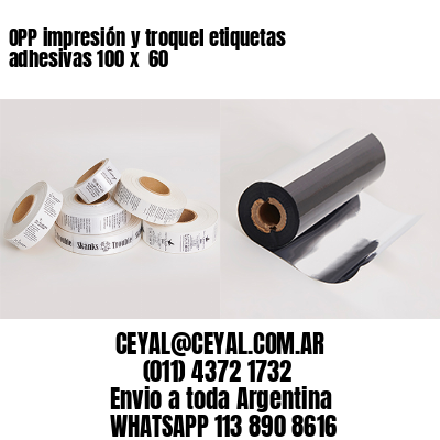 OPP impresión y troquel etiquetas adhesivas 100 x  60