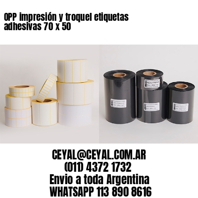 OPP impresión y troquel etiquetas adhesivas 70 x 50