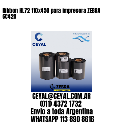 Ribbon HL72 110×450 para impresora ZEBRA GC420