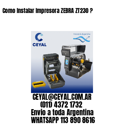 Como Instalar Impresora ZEBRA ZT230 ?