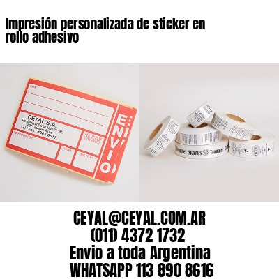 Impresión personalizada de sticker en rollo adhesivo