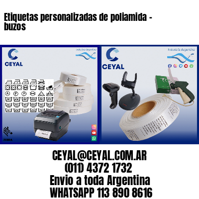 Etiquetas personalizadas de poliamida – buzos