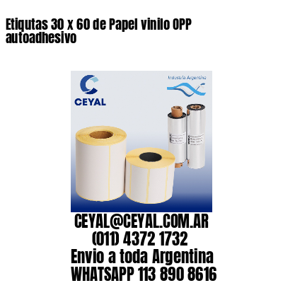 Etiqutas 30 x 60 de Papel vinilo OPP autoadhesivo