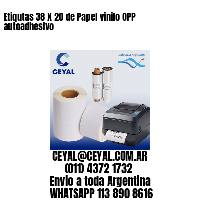 Etiqutas 38 X 20 de Papel vinilo OPP autoadhesivo