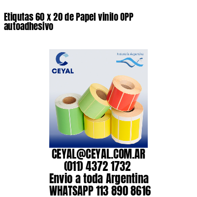 Etiqutas 60 x 20 de Papel vinilo OPP autoadhesivo