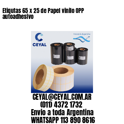 Etiqutas 65 x 25 de Papel vinilo OPP autoadhesivo