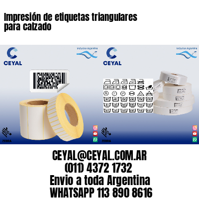 Impresión de etiquetas triangulares para calzado