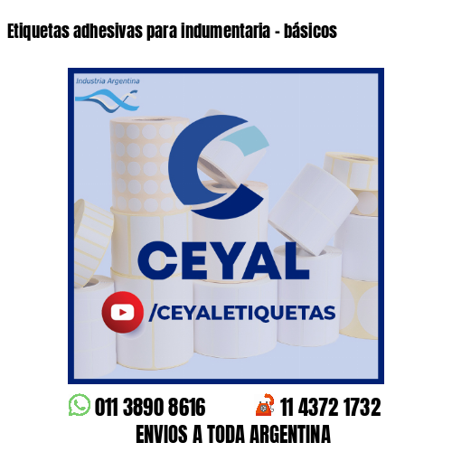 Etiquetas adhesivas para indumentaria - básicos