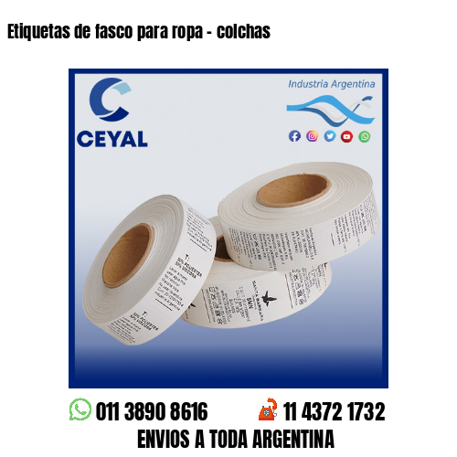 Etiquetas de fasco para ropa – colchas