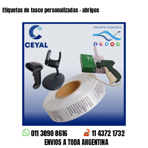Etiquetas de fasco personalizadas – abrigos