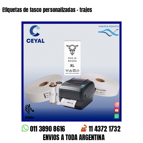 Etiquetas de fasco personalizadas – trajes