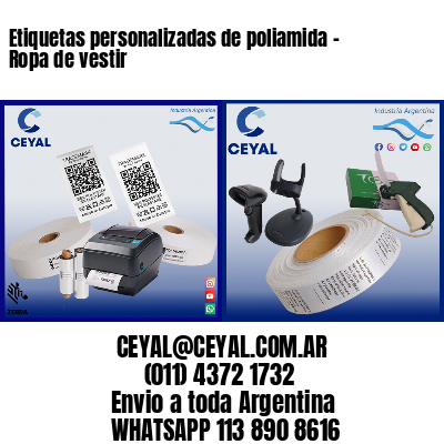 Etiquetas personalizadas de poliamida – Ropa de vestir