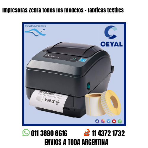 Impresoras Zebra todos los modelos – fabricas textiles