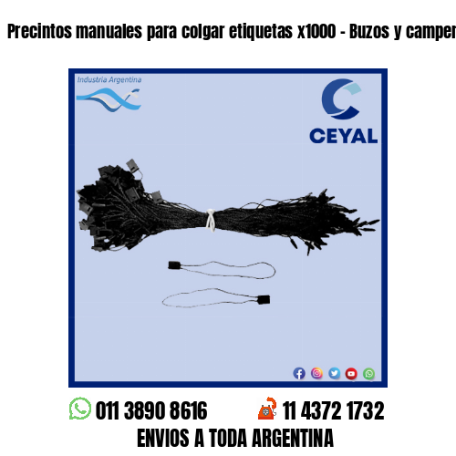 Precintos manuales para colgar etiquetas x1000 – Buzos y camperas
