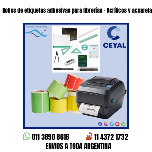 Rollos de etiquetas adhesivas para librerías – Acrílicos y acuarelas
