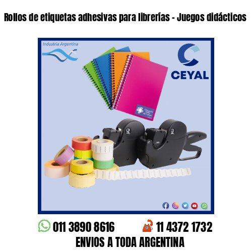 Rollos de etiquetas adhesivas para librerías – Juegos didácticos