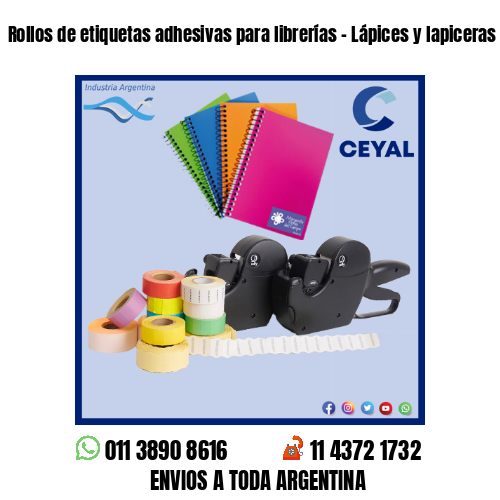 Rollos de etiquetas adhesivas para librerías – Lápices y lapiceras