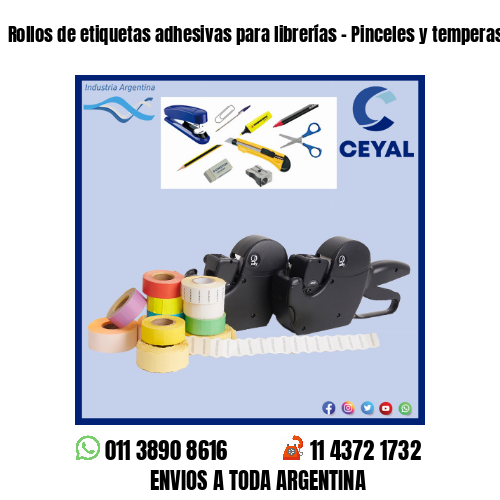 Rollos de etiquetas adhesivas para librerías – Pinceles y temperas