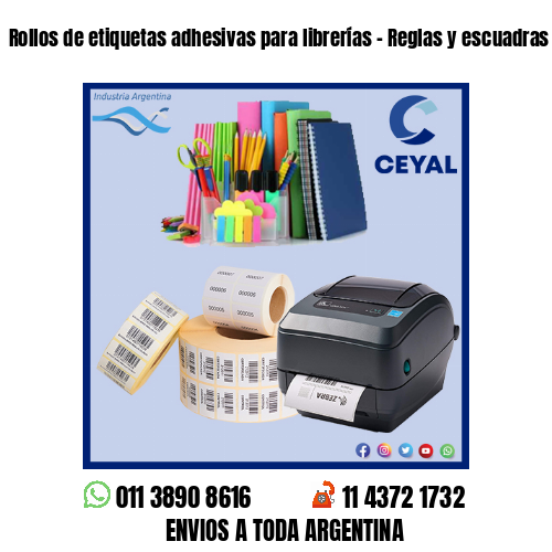 Rollos de etiquetas adhesivas para librerías – Reglas y escuadras