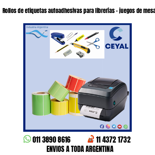 Rollos de etiquetas autoadhesivas para librerías – juegos de mesa