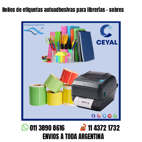 Rollos de etiquetas autoadhesivas para librerías – sobres