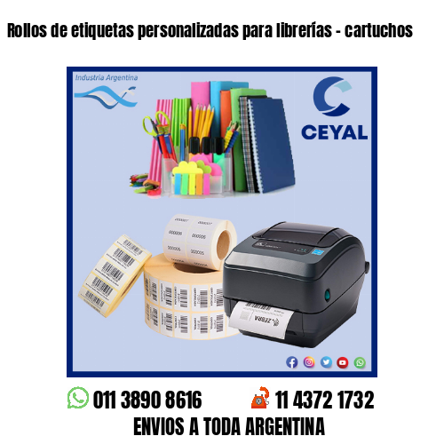 Rollos de etiquetas personalizadas para librerías – cartuchos