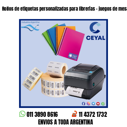 Rollos de etiquetas personalizadas para librerías – juegos de mesa