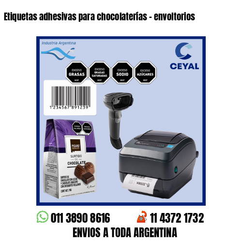Etiquetas adhesivas para chocolaterías – envoltorios