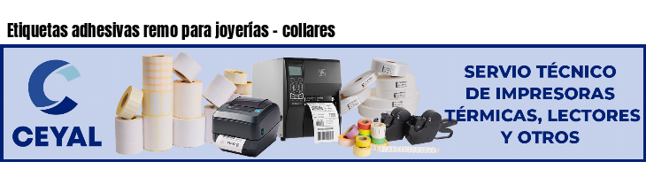 Etiquetas adhesivas remo para joyerías - collares