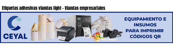 Etiquetas adhesivas viandas light - Viandas empresariales