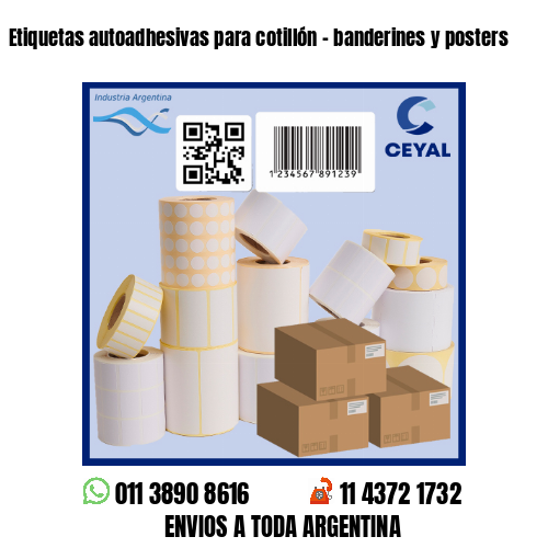Etiquetas autoadhesivas para cotillón – banderines y posters