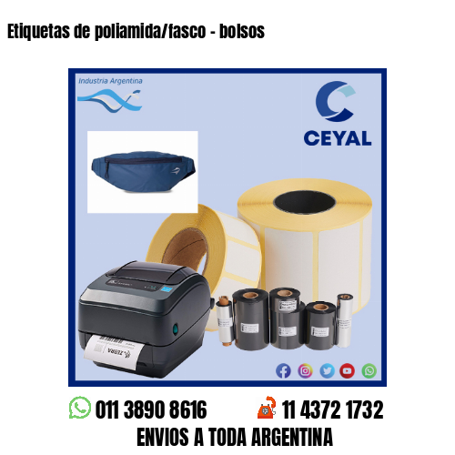 Etiquetas de poliamida/fasco – bolsos