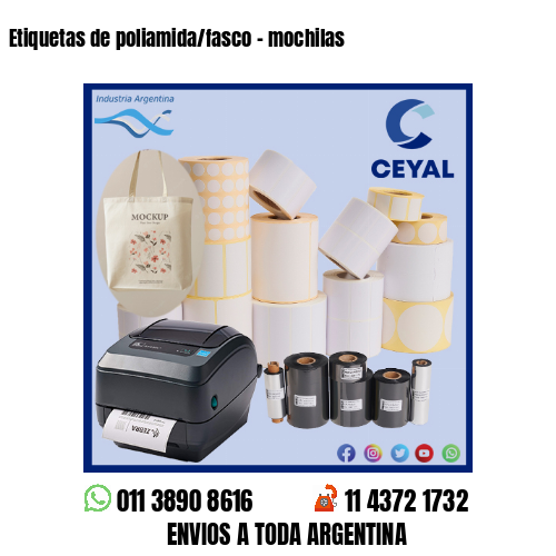 Etiquetas de poliamida/fasco – mochilas